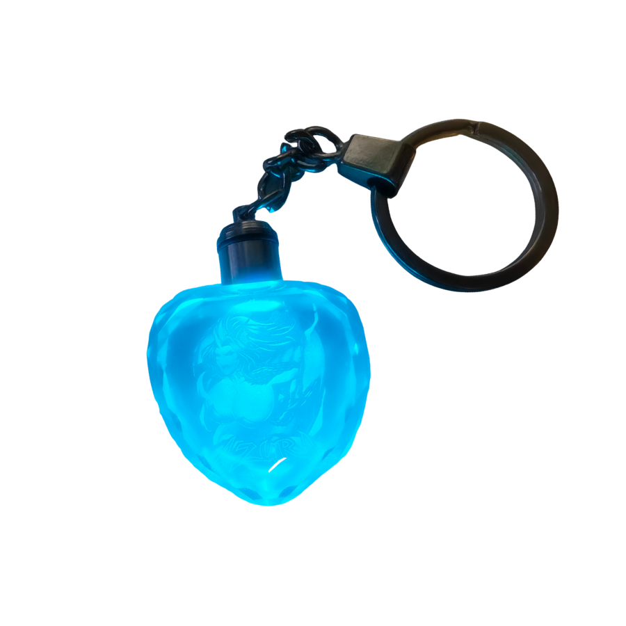 Azura The Azure Dragon Oshi Crystal LED Keychain (Heart Shaped)